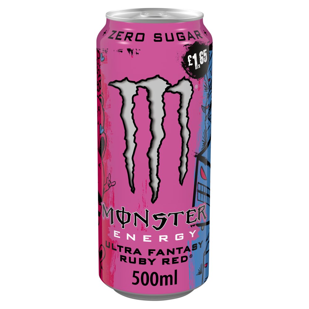 Monster Energy Drink Ultra Fantasy Ruby Red Zero Sugar 12 x 500ml PM £1.65 x 12 (UK)