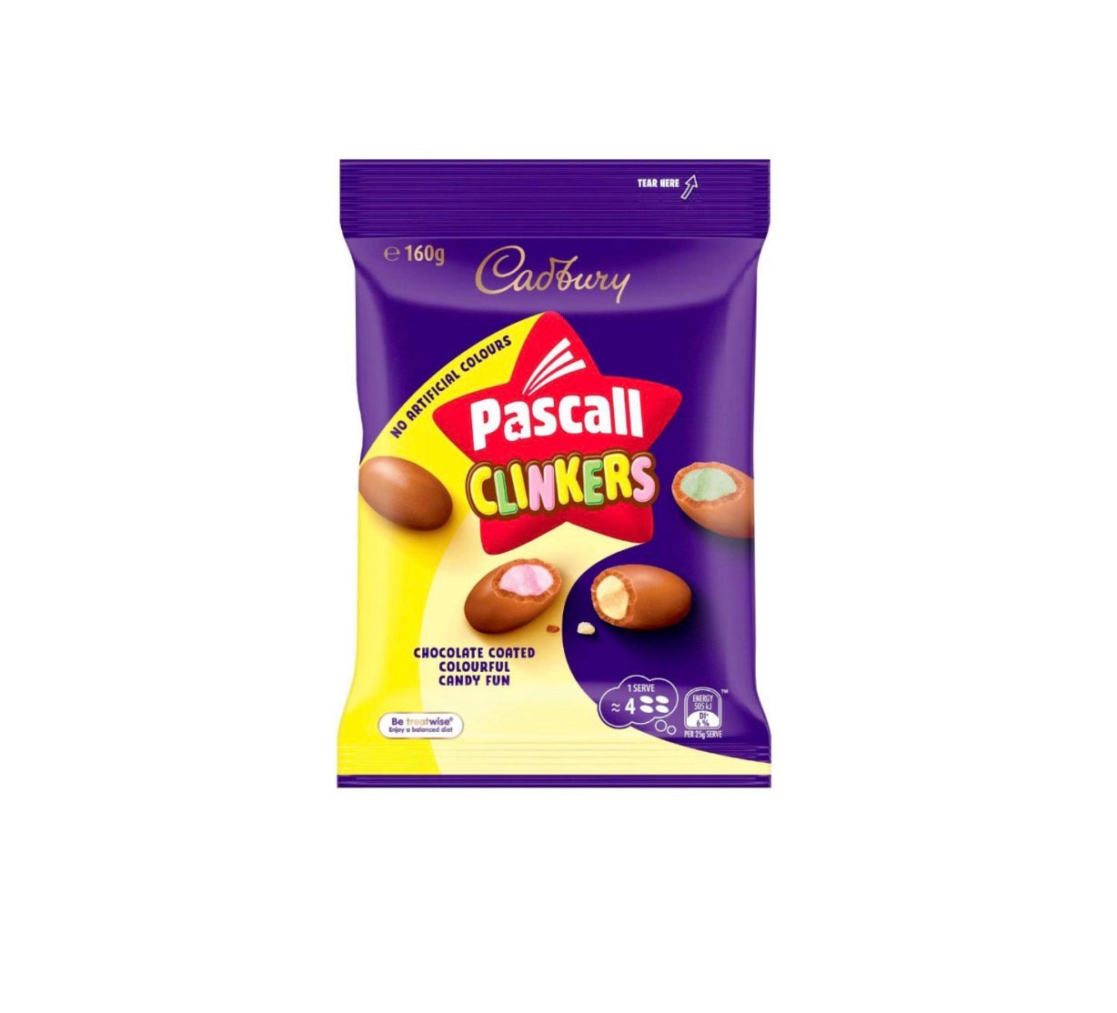 Cadbury Pascall Chocolate Coated Clinkers 160g x 18 (AUSTRALIA)