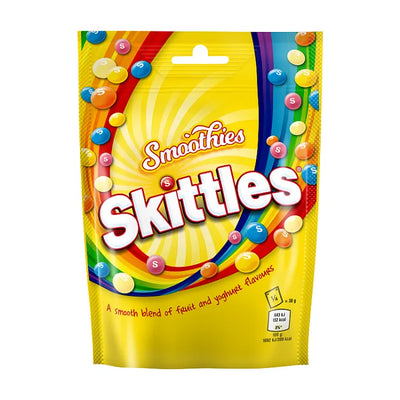 Skittles Vegan Chewy Sweets Smoothie Fruit Flavoured Pouch Bag 136g x 15 (UK)