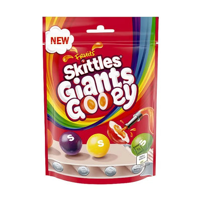Skittles Giants Gooey Vegan Chewy Sweets Pouch Bar 125g x 15 (UK)