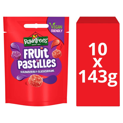Rowntree's Fruit Pastilles Strawberry & Blackcurrant Sweets Sharing Bag 143g x 10 (UK)