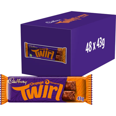 Cadbury Twirl Orange Chocolate Bar 43g x 48 (UK)