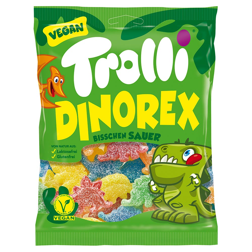 Trolli Dinorex Sour Bags 150g x 21 (UK)