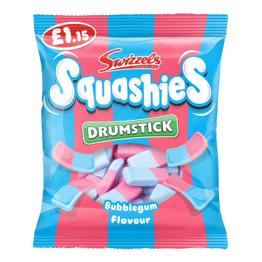 Swizzels Drumstick Squashies Bubblegum Flavour Bag 120g £1.15 PMP x 12 (UK)