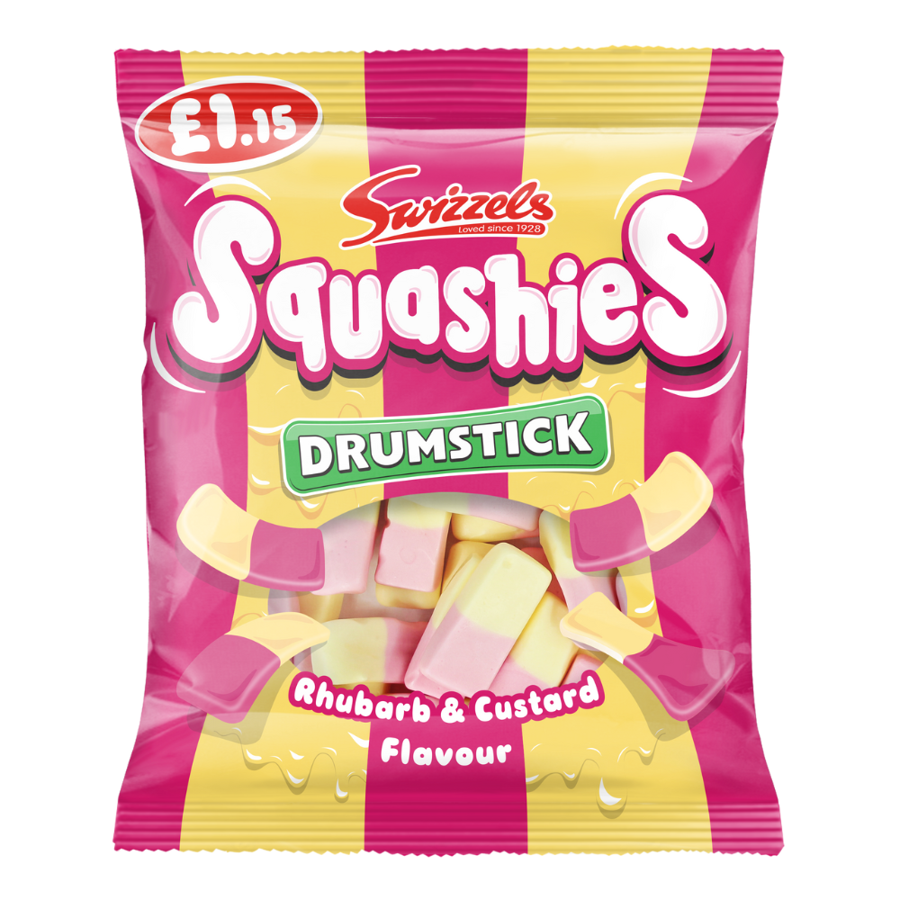 Swizzels Drumstick Squashies Rhubarb & Custard Flavour Bag 120g £1.15 PMP x 12 (UK)