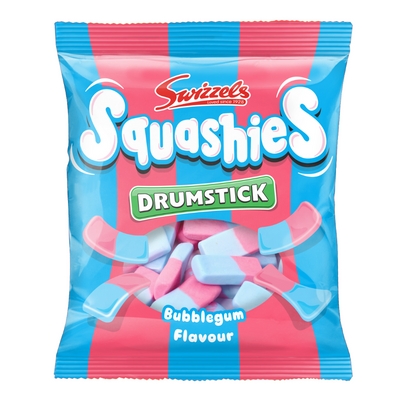 Swizzels Drumstick Squashies Bubblegum Flavour Bag 120g x 12 (UK)