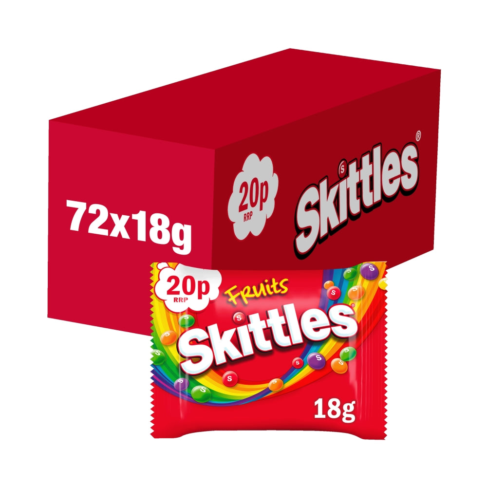 Skittles Vegan Fruits Sweets Bag 18g 20p PMP x 72