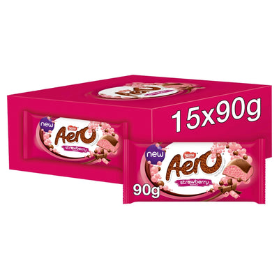 Aero Strawberry Chocolate Sharing Bar 90g x 15 (UK)