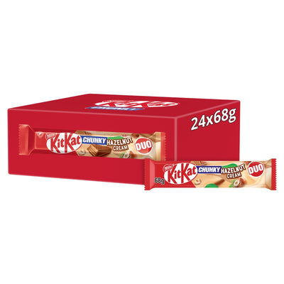 KitKat Chunky Duo Hazelnut Cream Chocolate Bar 68g x 24 (UK)