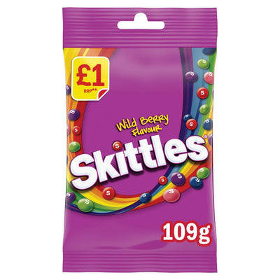 Skittles Vegan Wild Berry Treat Bag 109g x 14 £1 PMP (UK)