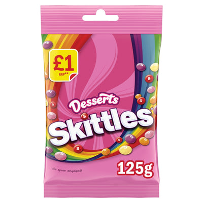 Skittles Vegan Sweets Dessert Flavoured Treat Bag 125g x 12 £1 PMP (UK)