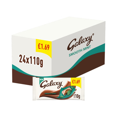 Galaxy Smooth Mint Chocolate Block Bar 110g £1.69 PMP x 24 (UK)