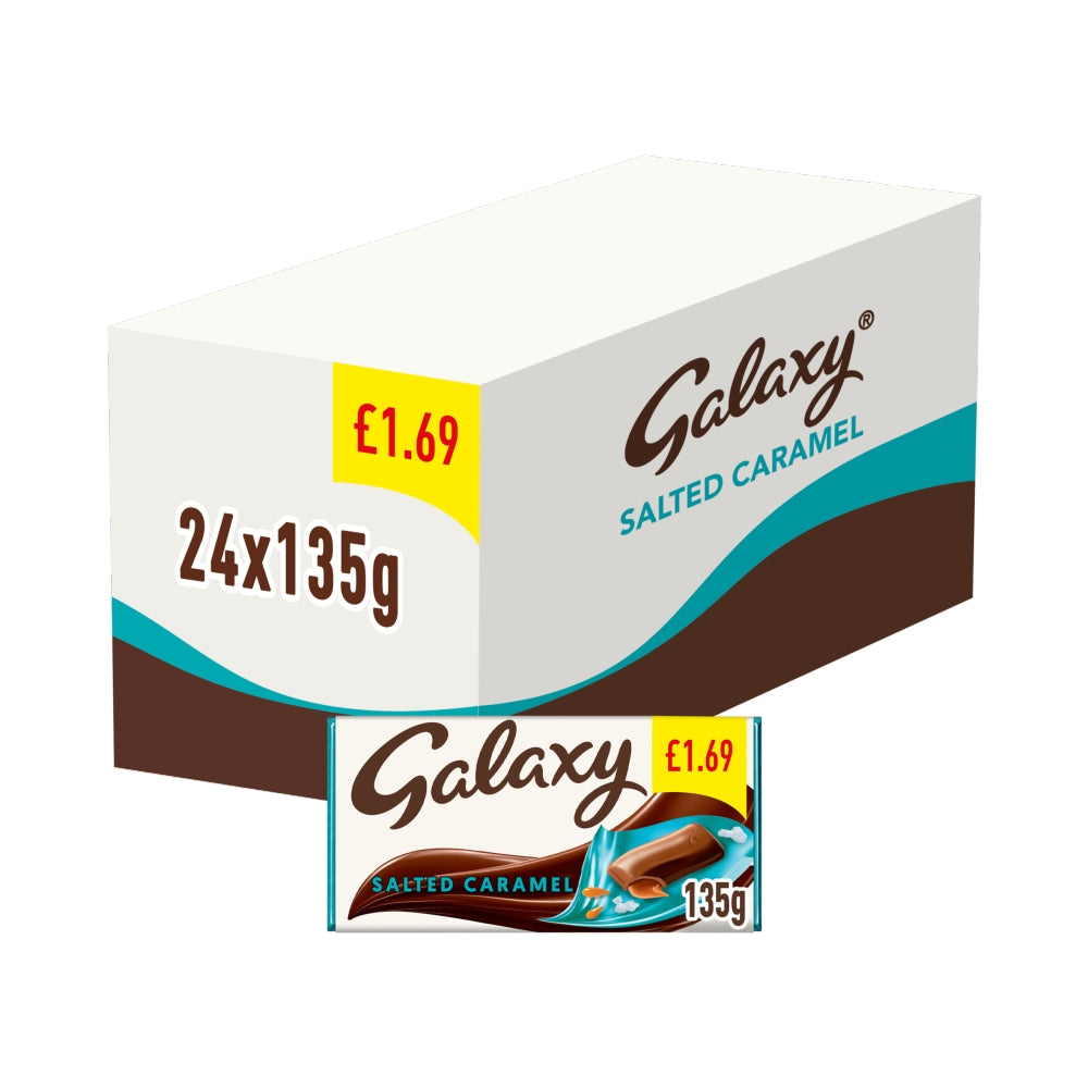 Galaxy Salted Caramel & Milk Chocolate Block Bar 135g £1.69 PMP x 24 (UK)