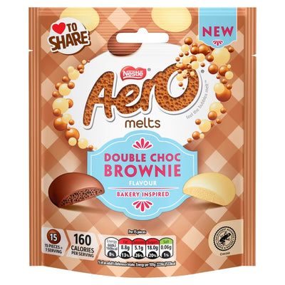 Aero Melts Double Chocolate Brownie Bag 86g x 8 (UK)