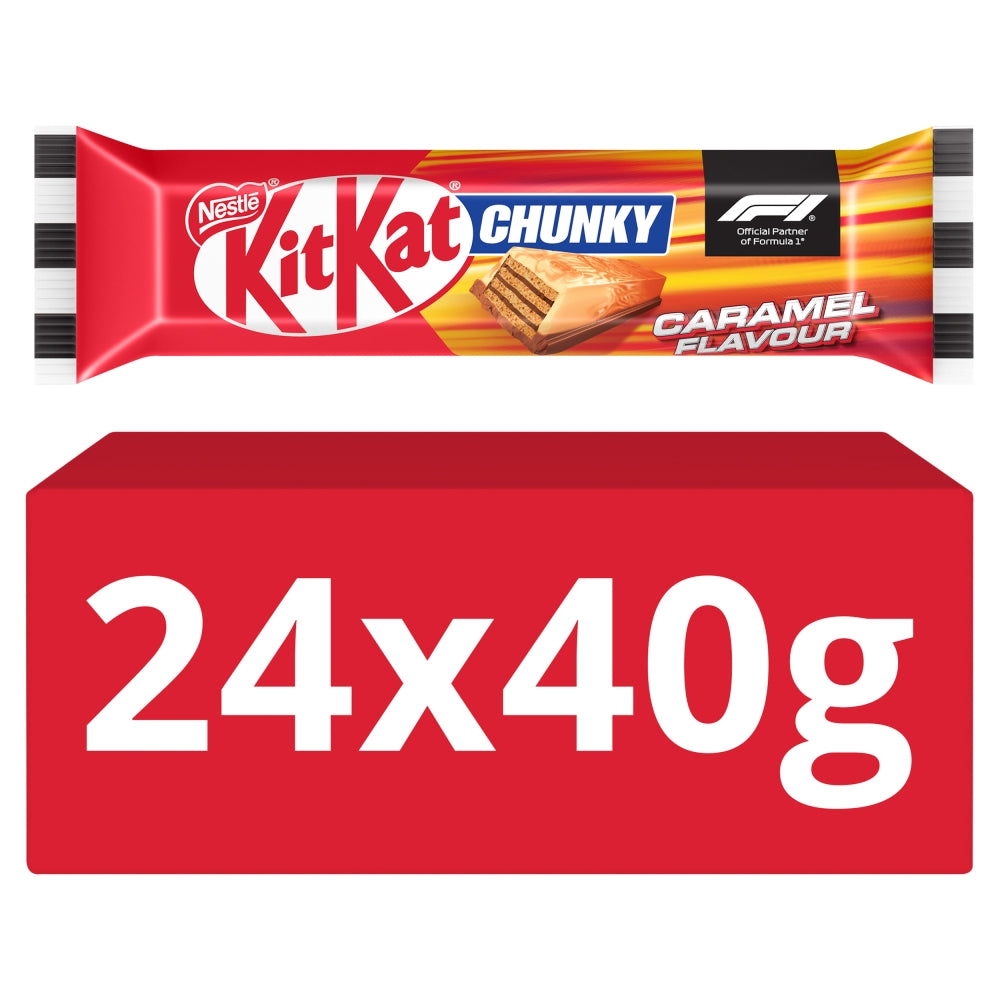 KitKat F1 Chunky Caramel Flavour Milk Chocolate Bar 40g x 24 (UK)
