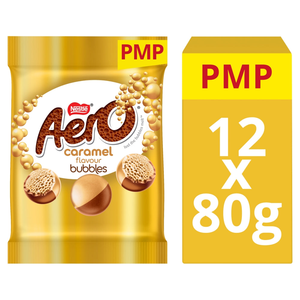 Aero Bubbles Caramel Flavour Chocolate Sharing Bag 80g PMP £1.65 x 12 (UK)