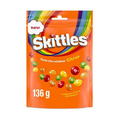 Skittles Citrus Pouch 132g x 15 (UK) *EXCLUSIVE PRICING*