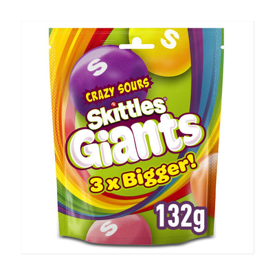 Skittles Giants Sours Pouch 132g x 15 (UK) *EXCLUSIVE PRICING*