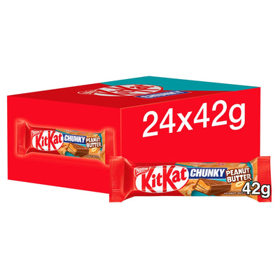 Kit Kat Chunky Peanut Butter Milk Chocolate Bar 42g X 24 (UK)