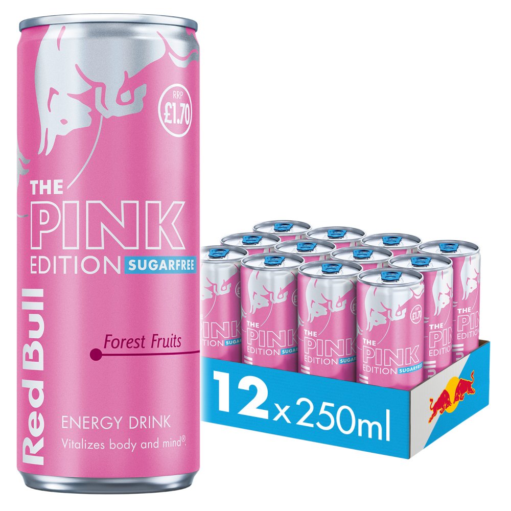 Red Bull Pink Edition Sugarfree Forest Fruits Energy Drink 250ml PM £1.70 x 12 (UK)
