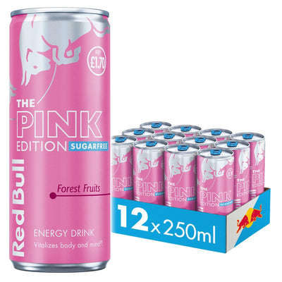 Red Bull Pink Edition Sugarfree Forest Fruits Energy Drink 250ml PM £1.70 x 12 (UK)