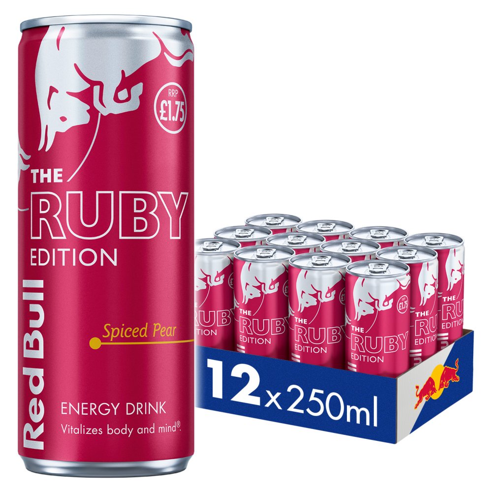 Red Bull Ruby Edition Spiced Pear Energy Drink 250ml PM £1.75 x 12 (UK)