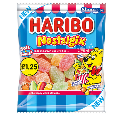 Haribo Nostalgix Sugar Coated Fruit & Cola Flavour Jelly Sweets 140g £1.25 PMP x 12 (UK)