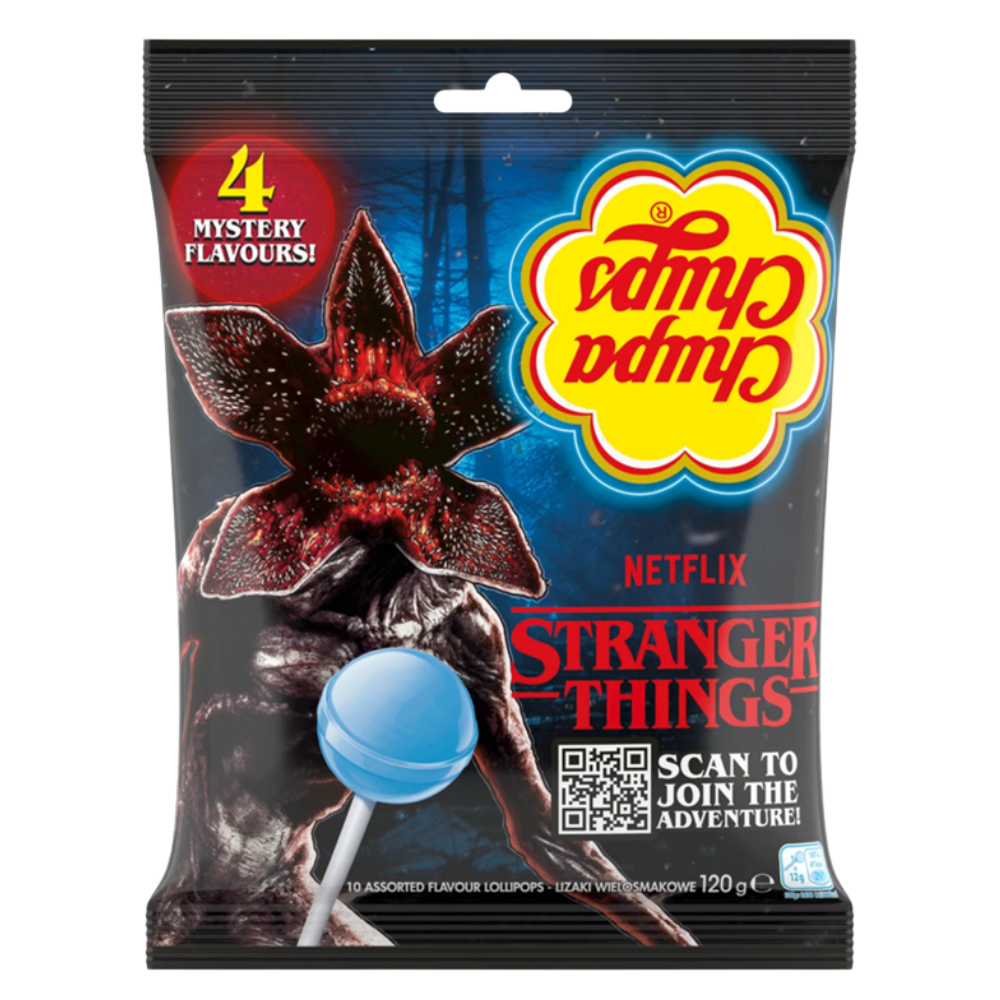 Chupa Chups Stranger Things 4 Flavours Lollipops Bag 120g x 12 (UK)
