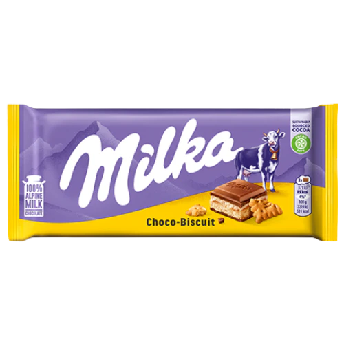 Milka Choco Biscuits Chocolate Bar 100g x 18 (GERMANY)
