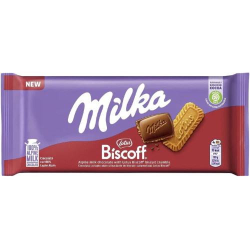 Milka Biscoff Chocolate Bar 90g x 24 (GERMANY)