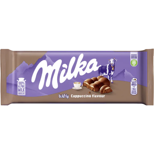 Milka Bubbly Cappuccino Chocolate Bar 97g x 12 (GERMANY)