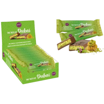 Elit The Taste of Dubai Milk Chocolate Filled Pistachio Cream with Kadayif 30g x 24 (Dubai)