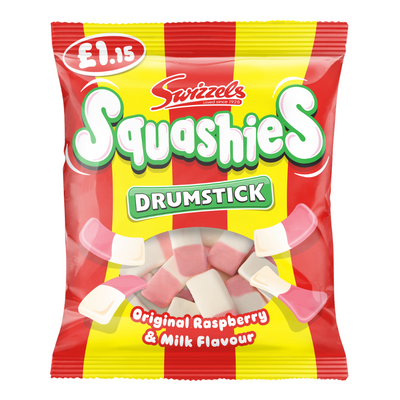 Swizzels Drumstick Squashies Original Raspberry & Milk Flavour Bag 120g £1.15 PMP x 12 (UK)