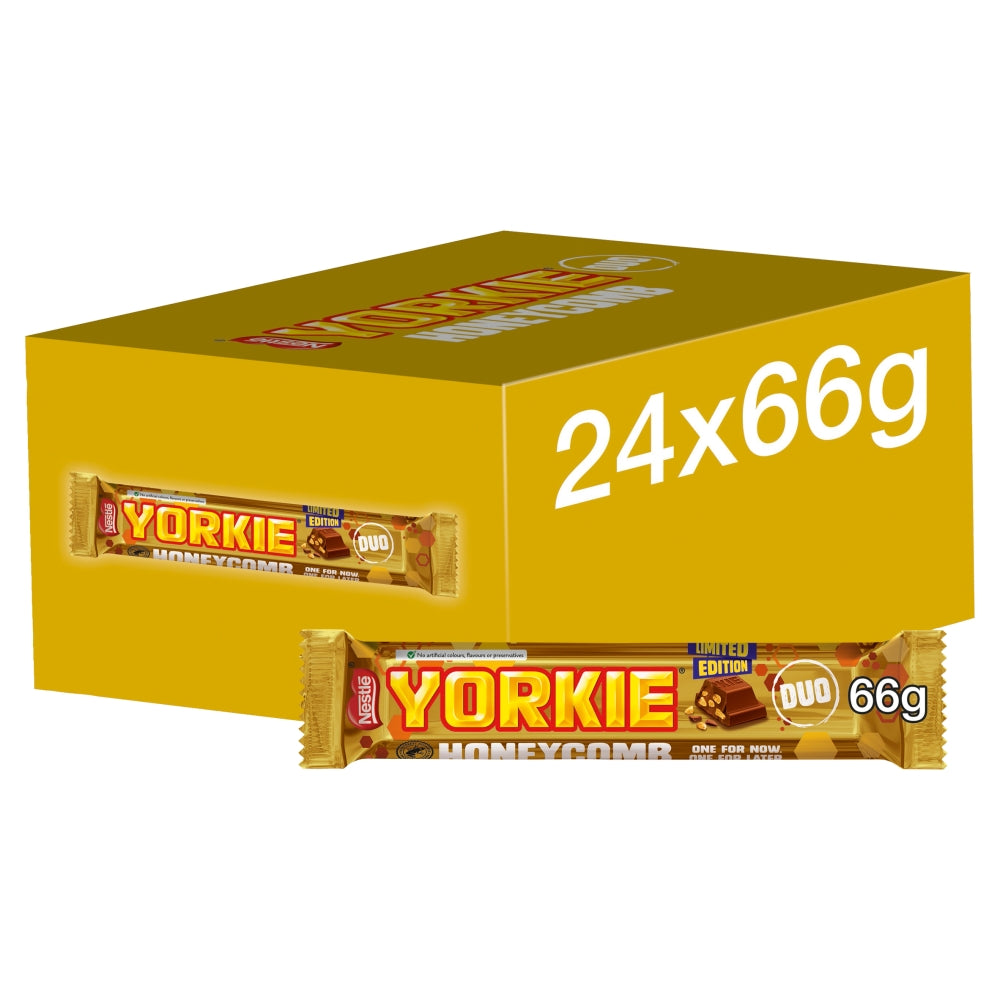 Yorkie Honeycomb Milk Chocolate DUO Bar 66g x 24 (UK)