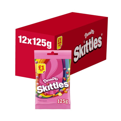 Skittles Vegan Sweets Dessert Flavoured Treat Bag 125g £1 PMP X 12 (UK)