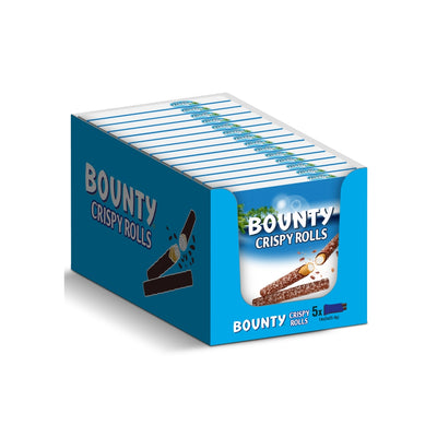 Bounty Crispy Rolls Coconut & Milk Chocolate Bars 5 Pack 117g 14 x (5 x 23.4g) Multipacks (UK)