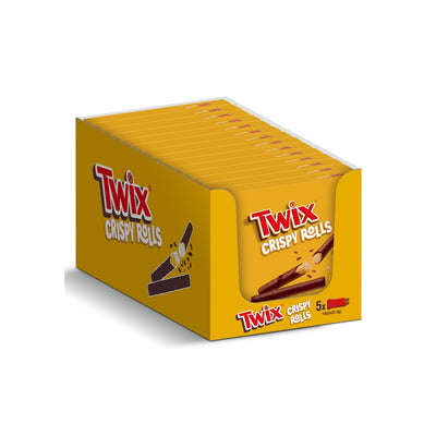 Twix Milk Chocolate Crispy Rolls Snack Bar 5 Pack Multipack 112.5g 14 x (5 x 22.5g) Multipacks (UK)