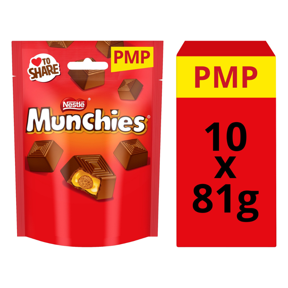 Munchies Milk Chocolate & Caramel Share Bag 81g PMP £1.65 x 10 (UK)