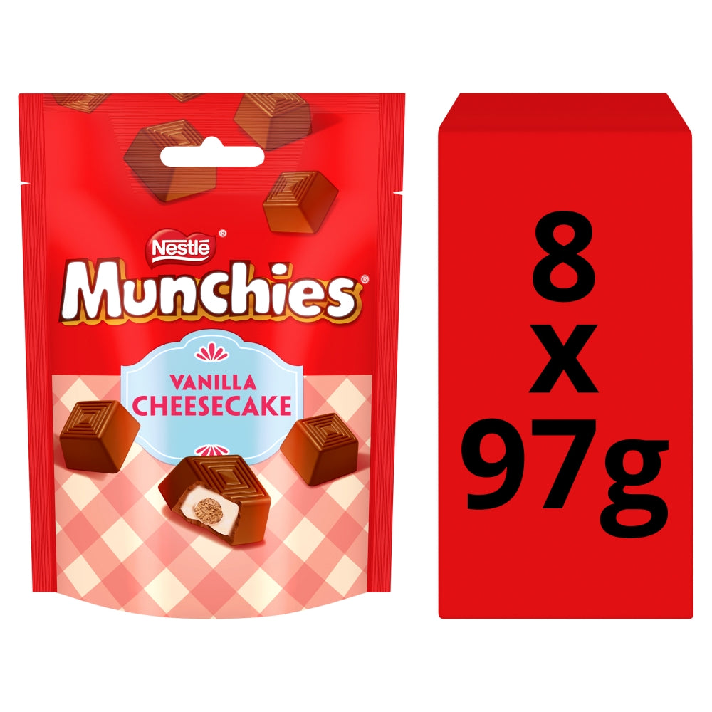 Munchies Vanilla Cheesecake Flavour Chocolate Sharing Bag 97g x 8 (UK)