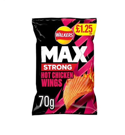 Walkers Max Strong Hot Chicken Wings PM 70g x 15 (UK)
