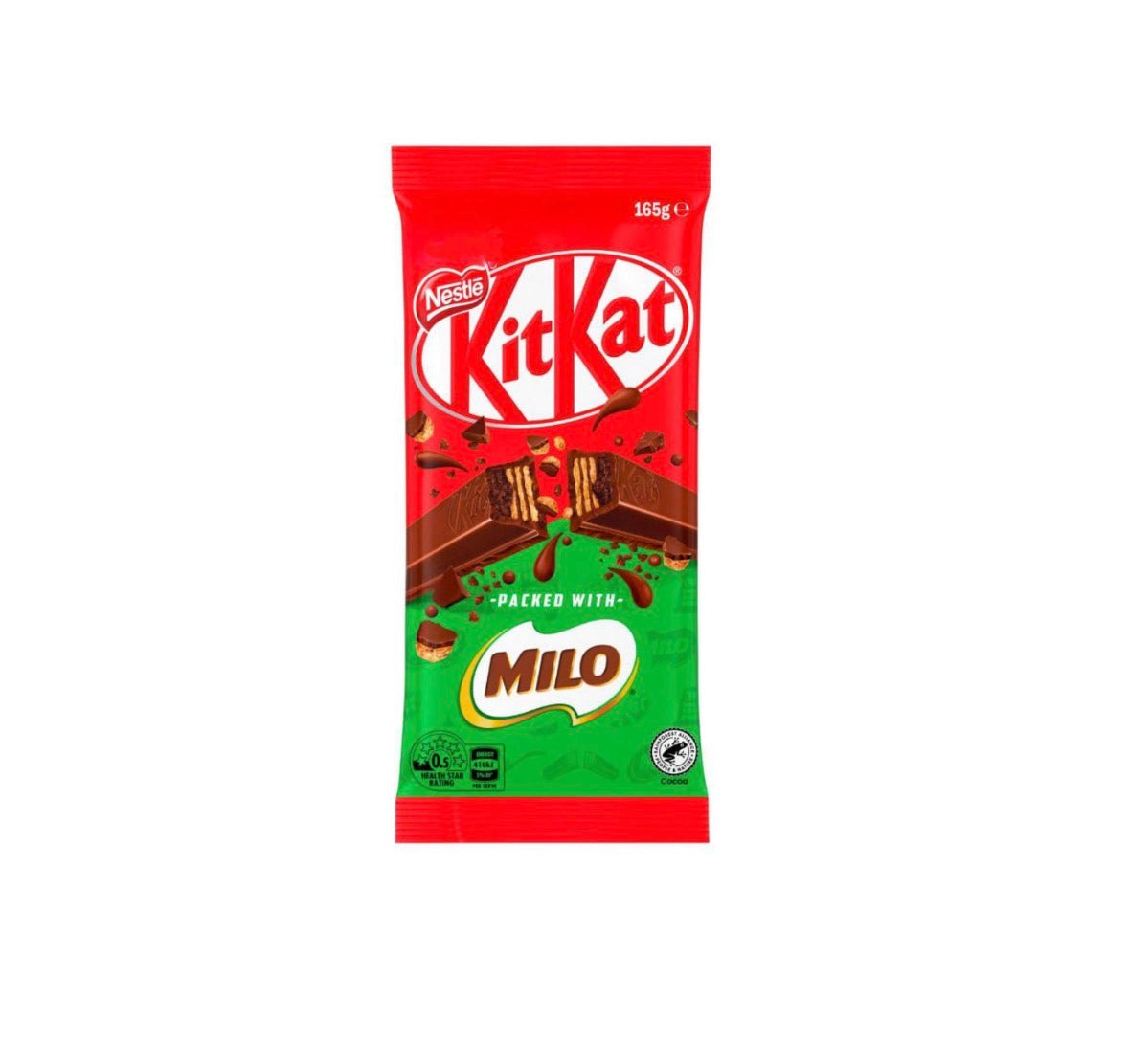 KitKat Packed With Milo Milk Chocolate Block 165g x 13 (AUSTRALIA)