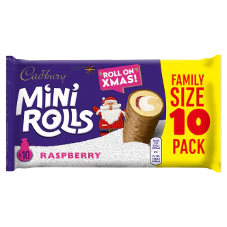 Cadbury Raspberry Mini Rolls 10 Pack x 12 (UK)