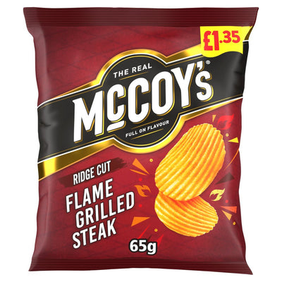 McCoy's Flame Grilled Steak Crisps 65g £1.35 PMP x 20 (UK)