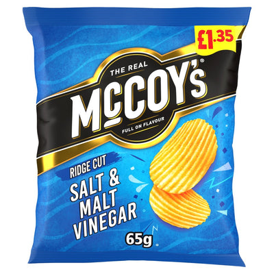 McCoy's Salt & Malt Vinegar Crisps 65g £1.35 PMP x 20 (UK)
