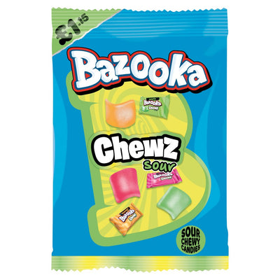 Bazooka Chewz Sour Chewy Candies 120g x 12 (UK)