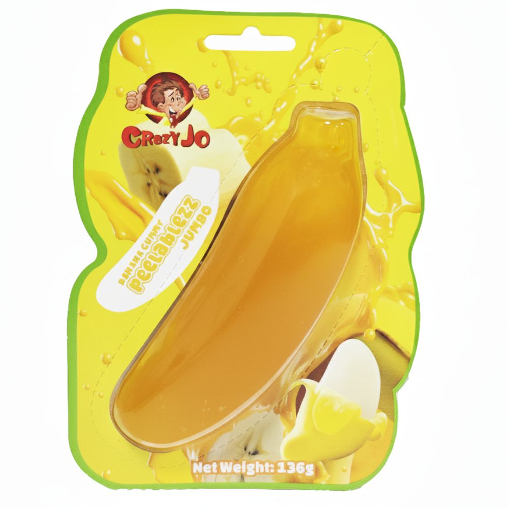 Crazy Jo Peelablezz Jumbo Banana Gummy 136g x 12 (UK)