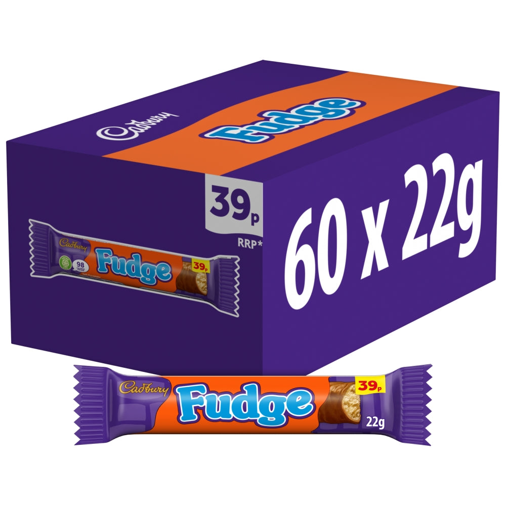 Cadbury Fudge Chocolate Bar 22g 39p PMP x 60 (UK)