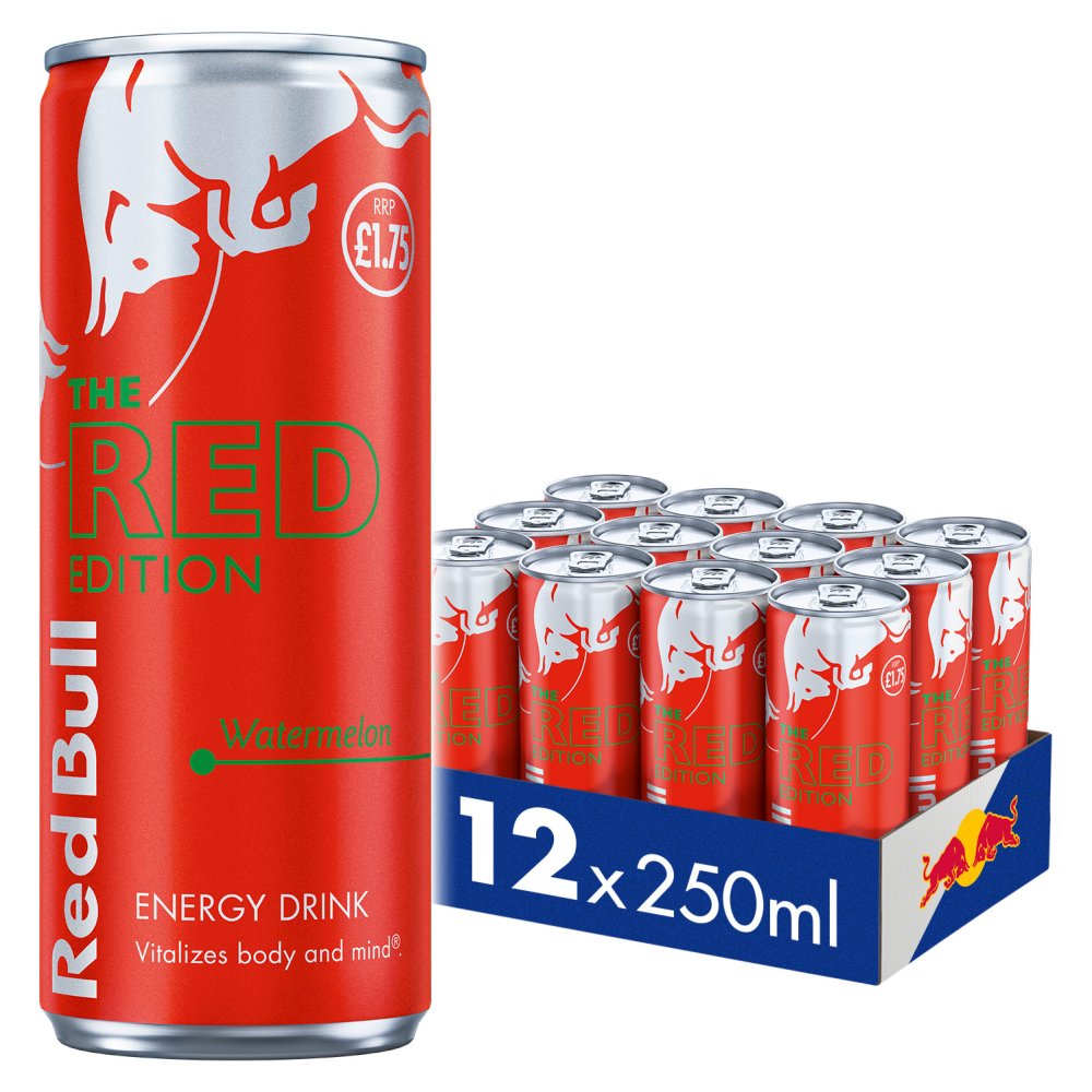 Red Bull Red Edition Watermelon Energy Drink 250ml PM £1.75 x 12 (UK)
