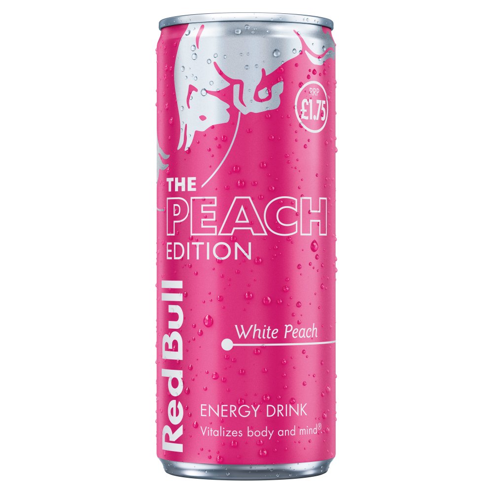 Red Bull Peach Edition White Peach Energy Drink 250ml PM £1.75 x 12 (UK)