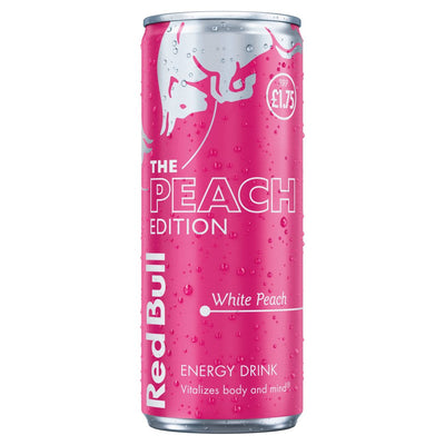 Red Bull Peach Edition White Peach Energy Drink 250ml PM £1.75 x 12 (UK)